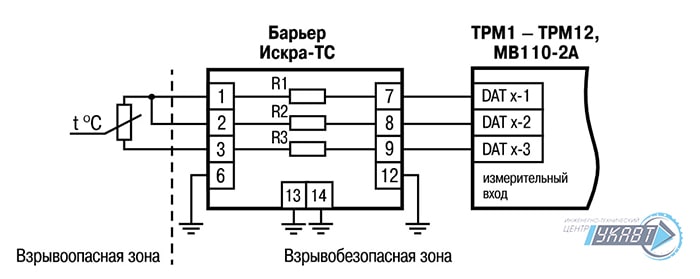 Схема подключения ИСКРА-ТС.03