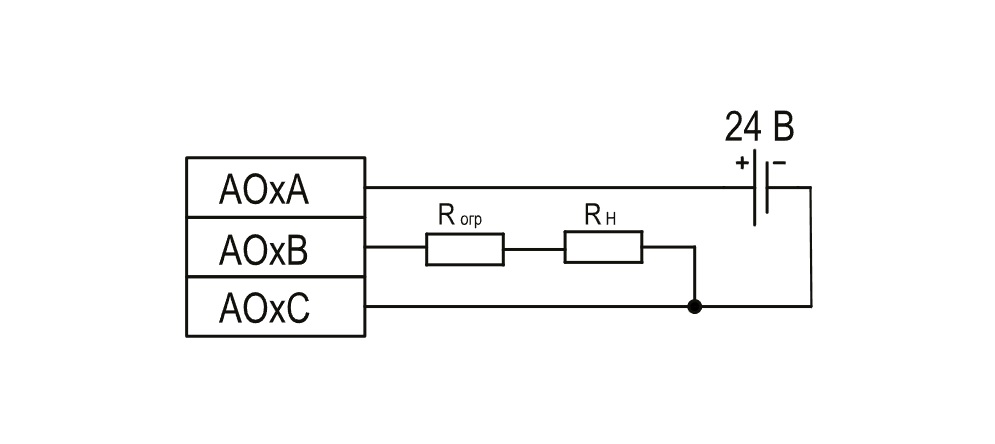 Схема подключения ограничительного резистора