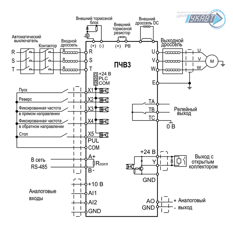 Схема электрических соединений ПЧВ3 М01