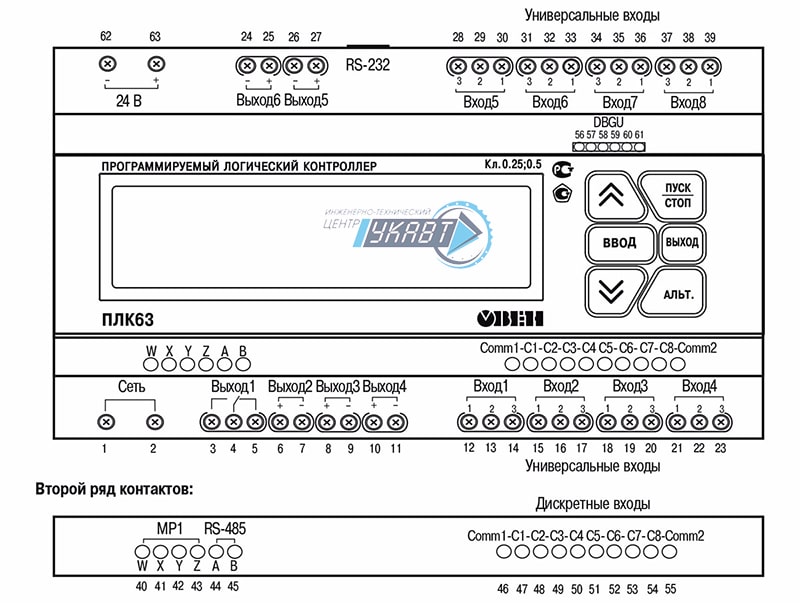 Овен плк 63 схема подключения