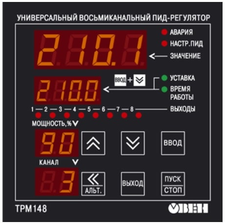 Элементы индикации и управления ОВЕН ТРМ148