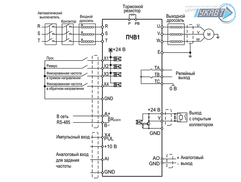 Схема электрических соединений ПЧВ1 М01