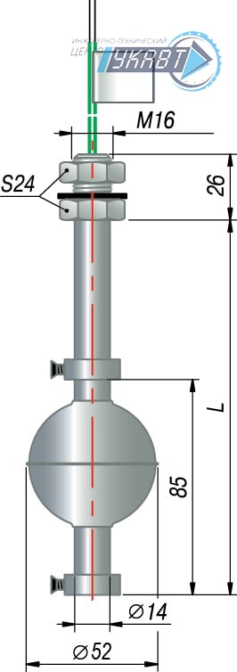 Поплавковый датчик уровня вертикального крепления ПДУ-3.1.-Ex
