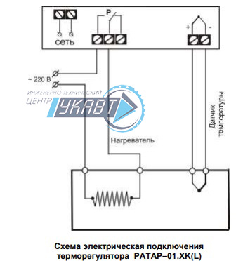 Схема электрическая подключения терморегулятора